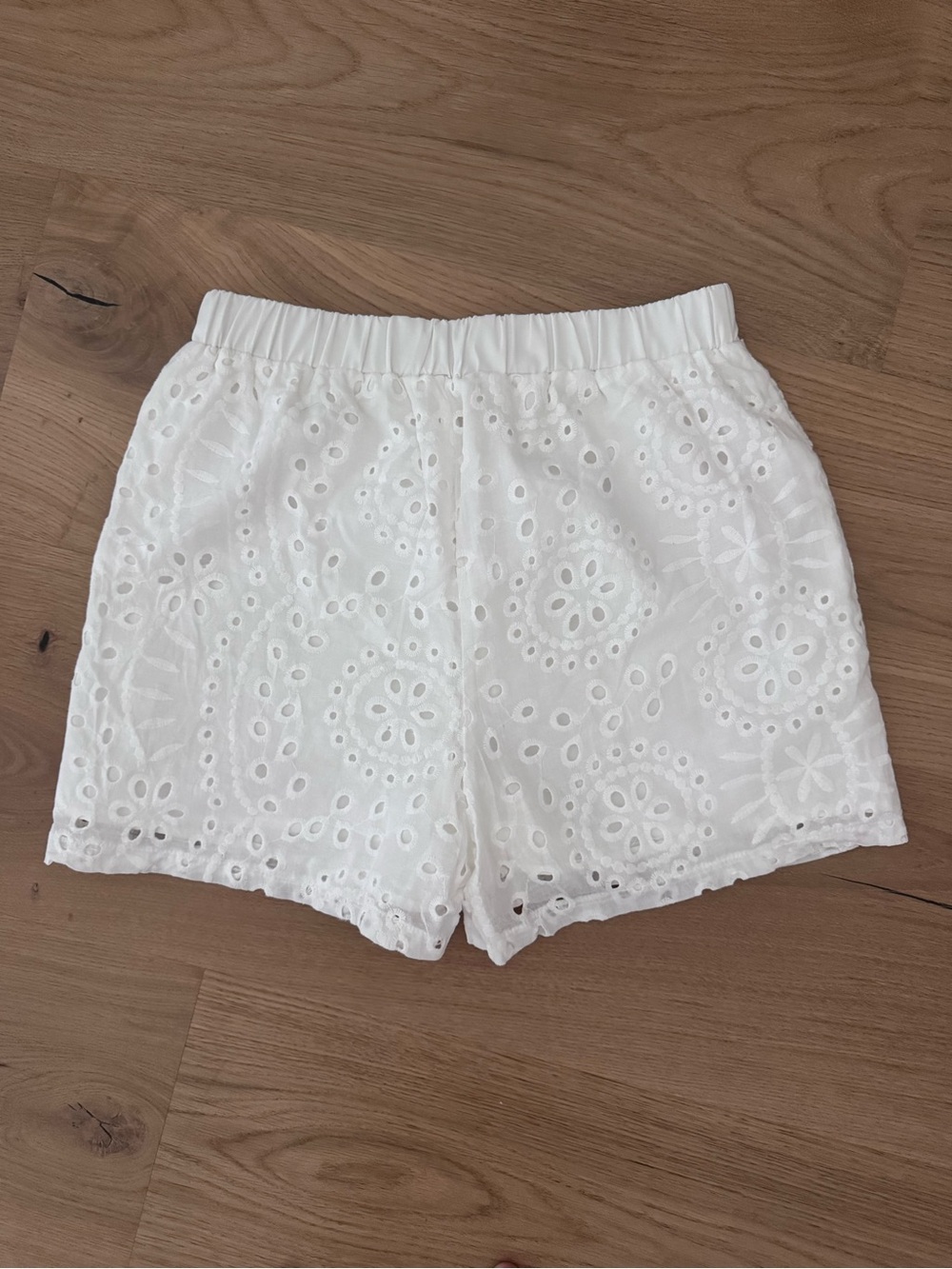 NEW White Eyelet Cotton Shorts - Lightweight Summer Style